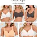 Bras for Women No Underwire - Womens Seamless Bralette Push Up Comfortable Full Coverage Padded Sleep Everyday Bra (Beige, XXL)