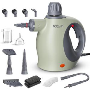 Multi-Surface Handheld Pressurized Steam Cleaner with 13 PCS Accessory Portable Steamer for Cleaning, Multipurpose Steam Cleaner for Home/Car/Bathroom/Grease/Upholstery/Floor/Grout and More (Green)