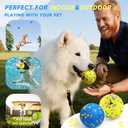 3PCS Dog Balls, Indestructible Dog Toys with Bell, Tennis Balls for Aggressive Chewers, Dog Teething Chew Toys for Small/Medium/Large Breeds(3 Inch)