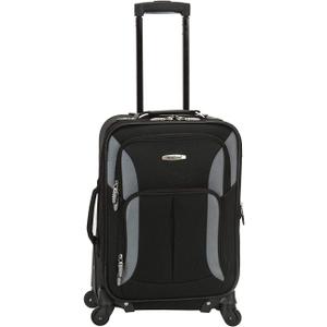Rockland Pasadena Expandable Spinner Carry-on 19", Black Gray