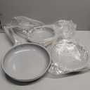 Kikcoin Non Stick Frying Pans, 3 Pack Ceramic Frying Pan for Cooking, 8+9.5+11 Inch Omelette Pans Set with Stay Cool Handle, Induction Ready, Free of PFAS PFOA PTFE, Oven/Dishwasher Safe (Cream & Grey)