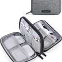 BAGSMART Electronics Organizer Travel Case, Cable Charger Cord Tech Organizer Pouch for Phone Charger Accessories, Grey