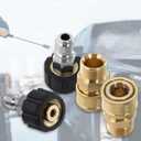 Tool Daily Pressure Washer Adapter Set, Quick Connect Kit, Metric M22 15mm Female to M22 Male Fitting, 5000 PSI, 4 Pcs