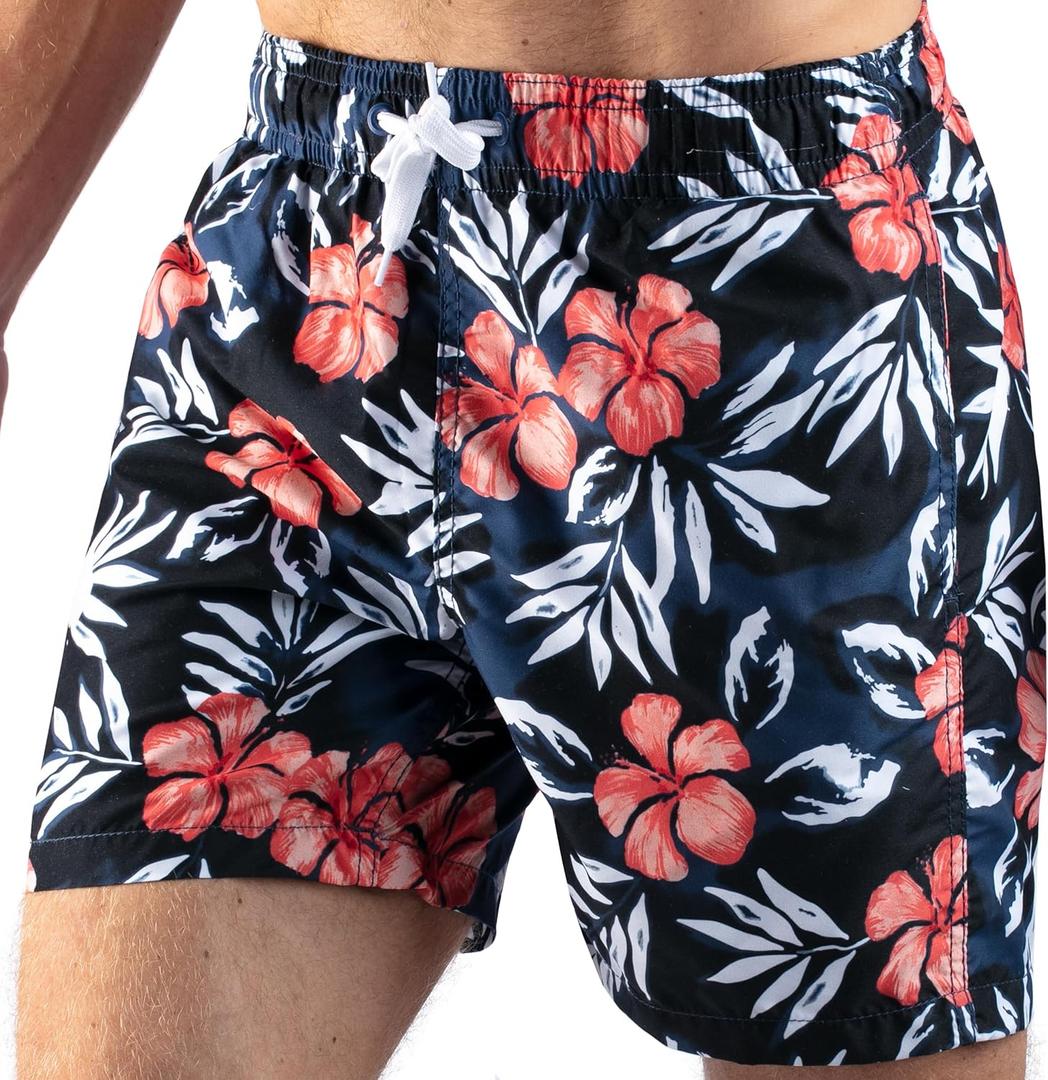 Kanu Surf Mens Havana Men's Swim Trunks Quick Dry Swim Shorts Bathing Suit Men, 5.5 to 7" Inseam (Regular and Extended (Medium, Vacay Black)