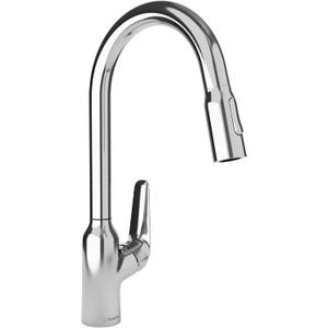 hansgrohe Focus N Chrome High Arc Kitchen Faucet, Kitchen Faucets with Pull Down Sprayer, Faucet for Kitchen Sink, Chrome 71800001