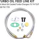 Turbo Oil Feed Line Kit Compatible with T3 T4 T60 T61 T70 1/8 PNT 90 Degree 41'' Universal Turbocharger 4AN Oil Feed Line