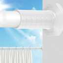Tension Curtain Rod 51-168 In, Heavy Duty Extra Long Outdoor Curtain Rods for Patio Window, Shower Curtain Rod No Drilling, Retractable Spring Tension Rods for Bathroom Closet Never Rust, White