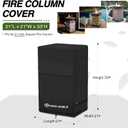 Porch Shield Fade Resistant Square Patio Fire Column Cover 21 inch Waterproof Outdoor Tall Fire Pit Cover