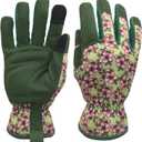 Thorn Proof&Puncture Resistant Gardening Gloves with Grip,Garden Glove for Women, Leather Yard Work Gifts (Green, L)
