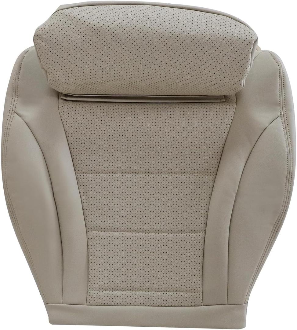 Driver Side Bottom Leather Perforated Seat Cover Tan Compatible with Mercedes Benz C Class C250 C300 C350 C400 2015 2016 2017 2018 2019 2020 2021