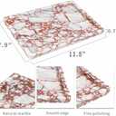 100% Natural Marble Serving Tray Luxury Marble Storage Tray for Home Decor Stone Tray for Bathroom/Kitchen/Vanity/Dresser, Plate Holder for Tissues, Candles, Towel, 12" x 8" x 0.7", Marble Tray-calacatta Red