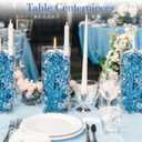 DomeStar 1050PCS Mixed Blue Fake Ice, Fake Diamonds Aquarium Rocks for Vase Fillers Fish Tank Table Scatter Winter Decor (Gradual Change Blue)