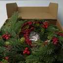 Waipfaru Christmas Wreaths for Front Door, 20 Inch Lighted Christmas Door Wreath Decorations with Lights for Outdoor Window Wall Xmas Winter Decor