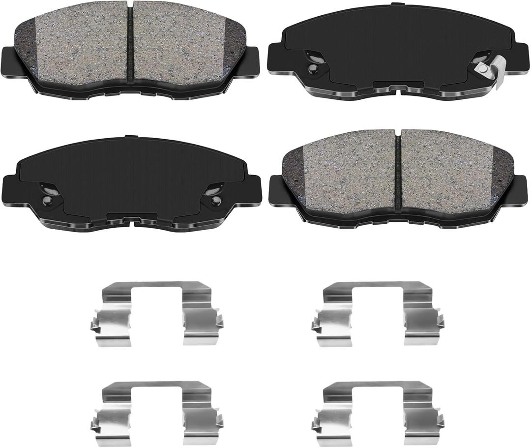 Front Ceramic Disc Brake Pads D465 Replacement For Honda Accord EX/LX 2.2L 1990-1997, 2.7L 1995-1997, For Accord SE 1991/1997, Accord 1994-1997 (DX), For Acura CL Base/Premium 2.2L 1997