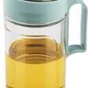 TENTA KITCHEN Olive Oil Vinegar Syrups Bottle Dispenser Cruet - 650ml(22Oz) Oil Bottle Glass With No Drip Plastic Bottle Spout And Protective Cap(Green 1PC)