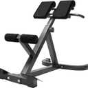 Roman Chair Back Extender - Angle & Height Dual Adjustable Hyperextension Bench for Home Gym - Adjustable Back Exercise Machine Fitness Equipment (Black)