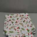 PurpleEssences Christmas Holly Mistletoe Tablecloths - Xmas Tree, Water Resistant 60 x 120 inch Table Cloth Washable Table Cover for Dining Holiday Decor - Red Green and White