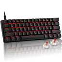 CHONCHOW Mechanical Keyboard 61 Keys Gaming RGB USB Wired Red Switch Programmable Ultra-Compact Keypad Compatible with Windows 7/8/10 iMac Xbox one X Ps4(Black,red Switch)