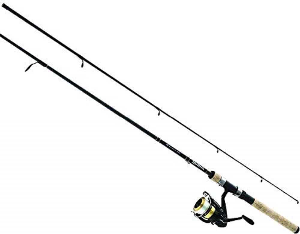 Daiwa DSK25-B/F662M-10C D-Shock Freshwater Spinning Combo, 2500, 6'6" Length, 2Piece Rod, 6-14 lb Line Rating, Medium Power, Black/Gold