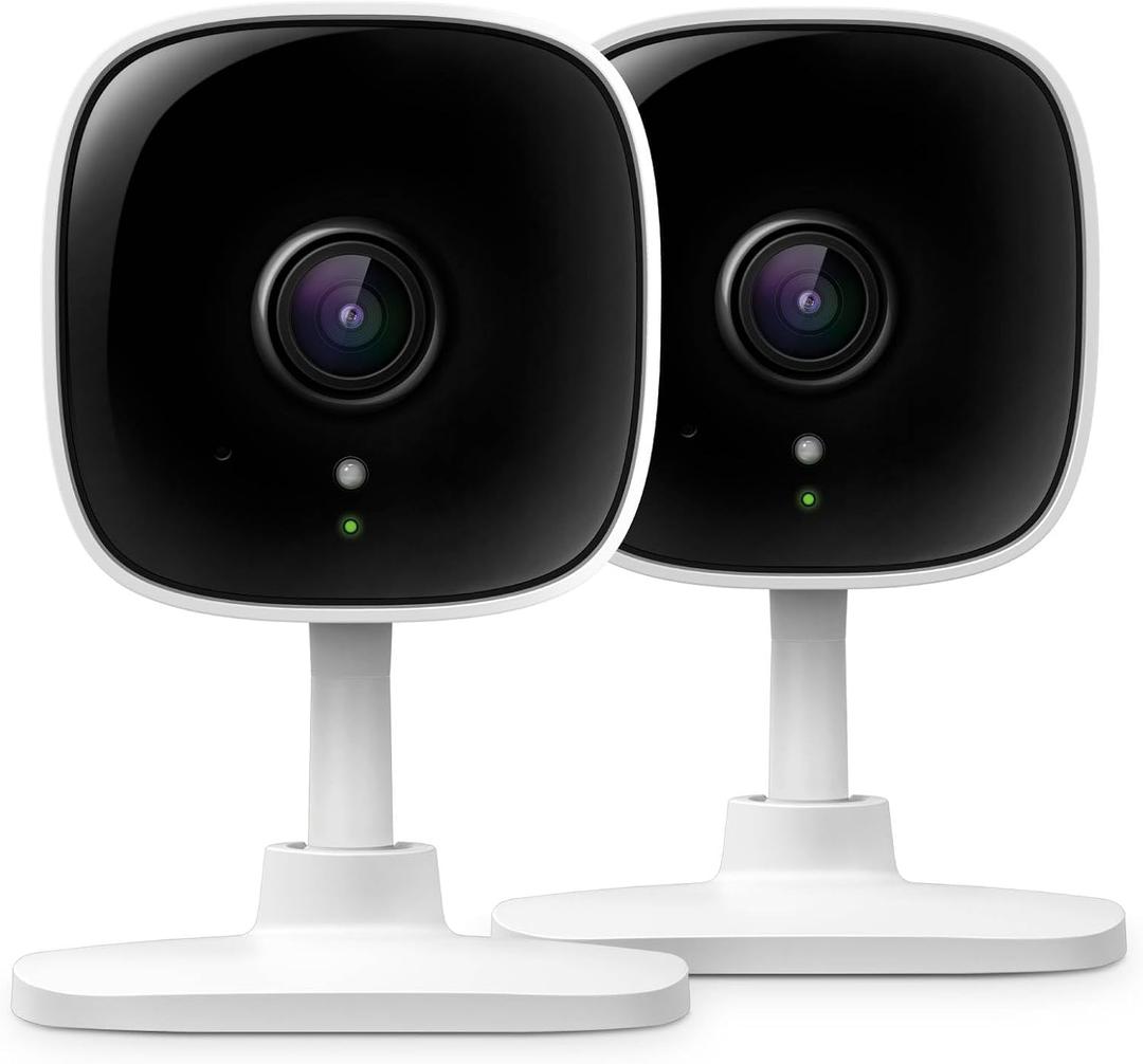 Tapo 2K Indoor Wired Security Camera - Works as a Baby Monitor & Pet Camera, Person/Motion/Baby Cry Detection, 2-Way Audio, Siren, Subscription-Free Local Storage or Optional Cloud, C110P2 (2-Pack)
