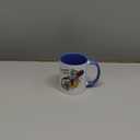 3dRose Karaoke Star Singer Modern Colorful Pop Art Vector Mic Microphone Two Tone Mug, 11 oz, Blue/ White