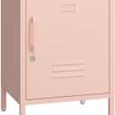 Metal Nightstand Modern End Side Table Steel Bedside Storage Cabinet with Shelf Easy Assembly for Living Room Bedroom （15.8”W x 15”D x 22.5”H ）