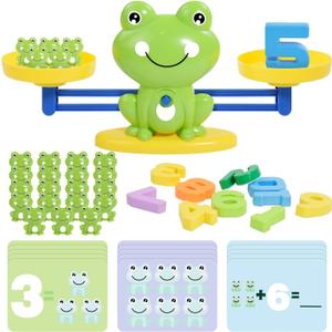 BAKAM Frog Balance Scale Toy, Number Counting Blocks Games, Montessori Math Games for Kids 5-7, Preschool Kindergarten Learning Activities, STEM Educational Toys for 3+ Year Old