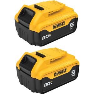 DEWALT 20V MAX 5 Ah Lithium Ion Battery 2-Pack (DCB205-2)