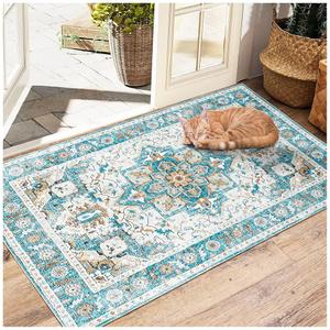 KGAUT 2x3 Entryway Rug Machine Washable Area Rugs Soft Small Indoor Door Mat Boho Rug Vintage Non Slip Foldable Carpet for Entrance Living Room Bedroom
