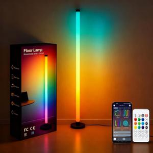 Ledagic Led Corner Floor Lamp USB Powered with App & Remote Control, IC+RGBW Color Changing Led Lamp Music Sync, Timer Setting, Standing Lamps for Living Room Lamp Bedroom Gaming Room, 1 Pack
