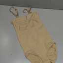 Miguofan Strapless Shapewear Bodysuit for Women Tummy Control, Seamless Tube Top Bodysuit Body Shaper Off Shoulder Leotard (Beige, Small)