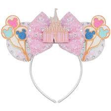 Castle Mouse Ears Headband Sequin Pink Mouse Ears Mouse Ears Bow Headbands Christmas Headbands for Adults