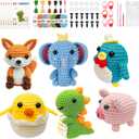 Mobelixy 6PCS Crochet Kit for Beginners, 2026 Christmas Knitting Kit with Step-by-Step Video Tutorials, Beginner Crochet Kit for Adults (Green)