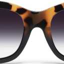 QUAY After Hours Polarized Sunglasses, Oversized Women Square Sunglasses with UV Protection, Statement Designer Shades (Tortoise Black/Fade)