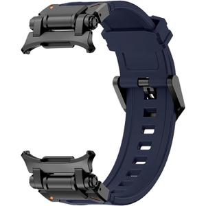 Luxury Rubber Watch band Fit for Samsung Galaxy Watch Ultra 47mm/2025 (Black blue)