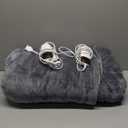 greenoak Heated Electric Blanket Throw, Faux Fur Sherpa Heating Blanket for Sofa Bed, Warm Winter Gift for Dad/Grandma, Heater Lap Blankets 5-Position Timer &10 Heating Levels 50''*60" Marble Grey