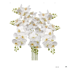30 Inch White Orchids Artificial Flowers Real Touch Phalaenopsis Spray Artificial Orchid Stems with 12 Orchid Flowers Fake Phalaenopsis Tall Faux Flowers Arrangement for Home Decor Party Wedding Decor