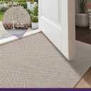 DEXI Ultra Thin Door Mat Indoor Entrance 32x48, Non Slip Rubber Backed Entryway Mats Dirt Trapper, Low Profile Front Doormat for Inside Entry, Patio, Porch, Beige