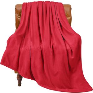 BEDELITE Fleece Blanket Twin Size Red Throw Blanket for Couch & Bed, Luxury Plush Cozy Fuzzy Blanket 60x80 inches, Super Soft Warm Lightweight Throw Blanket for Travel Camping