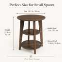 3-Tier Round Side Table,23.6" Tall End Table with Storage Shelves-Modern Nightstand,Wood Plant Stand for Living Room Bedroom Small Spaces Corner Display Rack Balcony Garden Patio(Walnut)