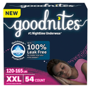 Goodnites Girls' Nighttime Underwear, Size XXL (120-165 lbs), 54 Ct, Packaging May Vary