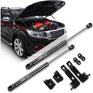 Vepagoo Front Bonnet Hood Shock Rod Kit Compatible with Nissan Navara Frontier D40 Pathfinder Xterra 2004-2018, Lift Supports Gas Charged Struts Spring Dampers, 2Pcs