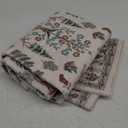 LIVEBOX Washable Rugs 3x5, Soft Vintage Neutral Rugs, Christmas Holiday Rug for Entryway with No-Slip Backing Retro Carpet for Kitchen Laundry Room (Beige)