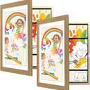 Toner Depot 2 Pack Kids Art Frames 9.5x13 Front Opening Kids Artwork Storage Frames, Quick Change Photo Frame Displays 50-100 Works of Art, for 3D Picture, Crafts, Hanging Art, Portfolio (Gold)