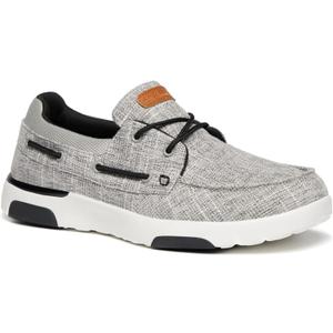 OrthoComfoot Men's Orthopedic Slip-On Loafers Walking Shoes: Casual Canvas Plantar Fasciitis Loafers with Arch Support, Comfortable Orthotic Shoes for Foot and Heel Pain Relief (12, W3-light Grey)