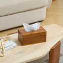 YANGQIHOME Rectangular Tissue Box Cover, Wood Rectangle Tissue Holder for Bathroom, Living Room, Dining Table, Decorative Facial Tissue Box Cover, 9.84" x 5.62" x 4.7"
