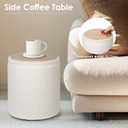 OGEMXU Ottoman with Storage, 2 Set Round Velvet Vanity Stool, Storage Ottoman for Bedroom Living Room, Modern Multifunctional Coffee Table Foot Stool for Dorm (Boucle-White)