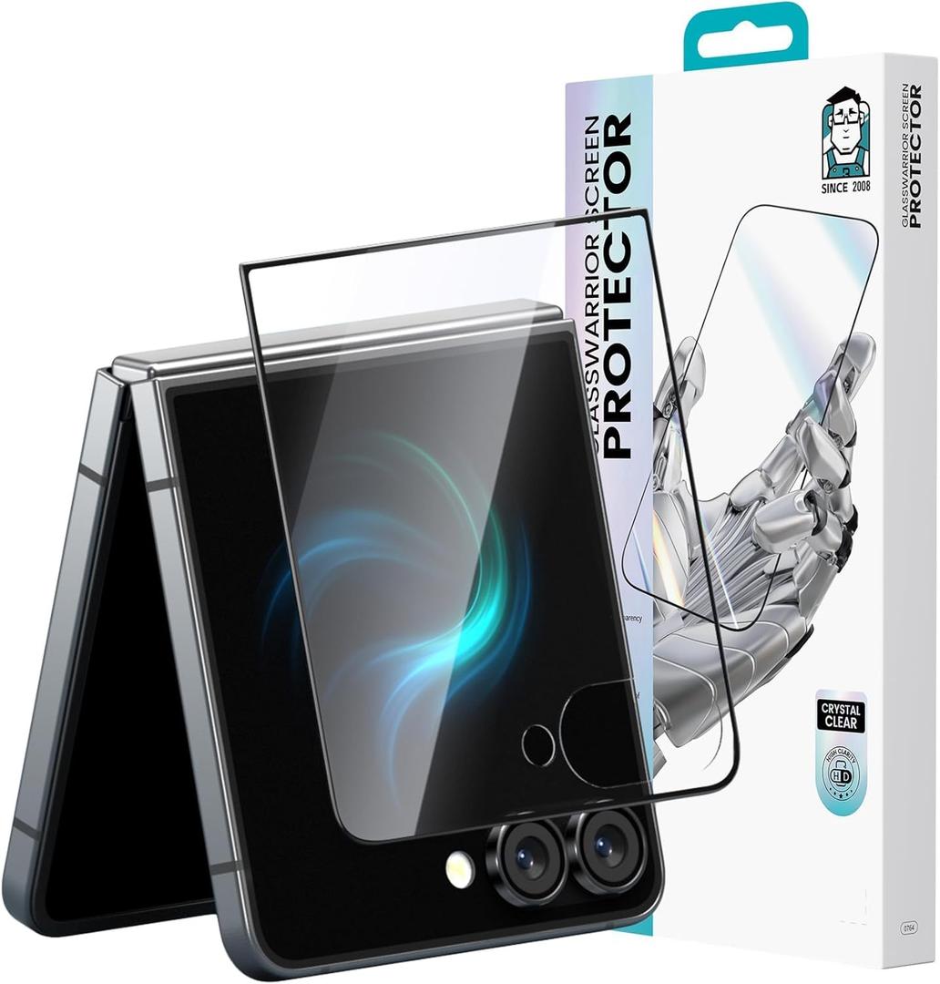 BENKS GlassWarrior HD Screen Protector for Samsung Galaxy Z Flip 7, 9H+ Shatterproof [Military-Grade Protection], Superior Scratch Resistance Ultra HD Tempered Glass Screen Protector