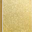 EYROZILL 3 Ring Binders 1 Inch Round Rings Binder Gold Binder Holds 8.5" x 11" Letter Size 300 Sheets, Waterproof, Gold