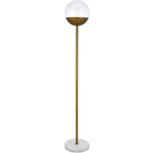 Eclipse 1-Light Metal & Glass Floor Lamp 